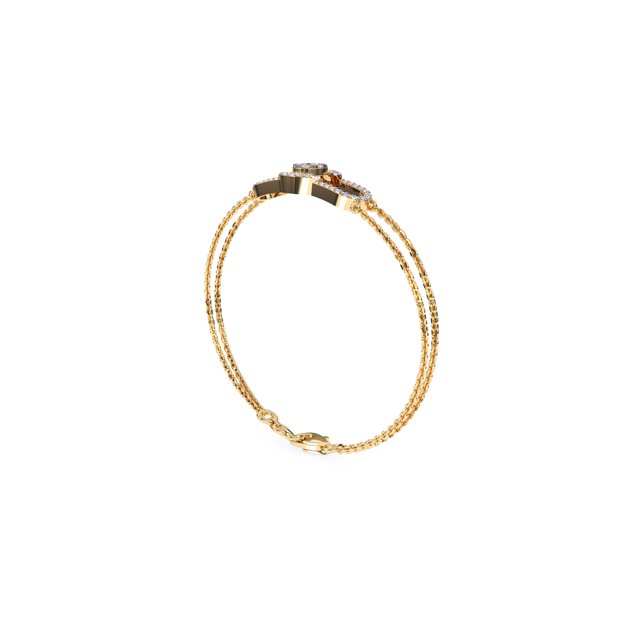 14K Rose Gold Trendy Lab Grown Diamond Bracelet